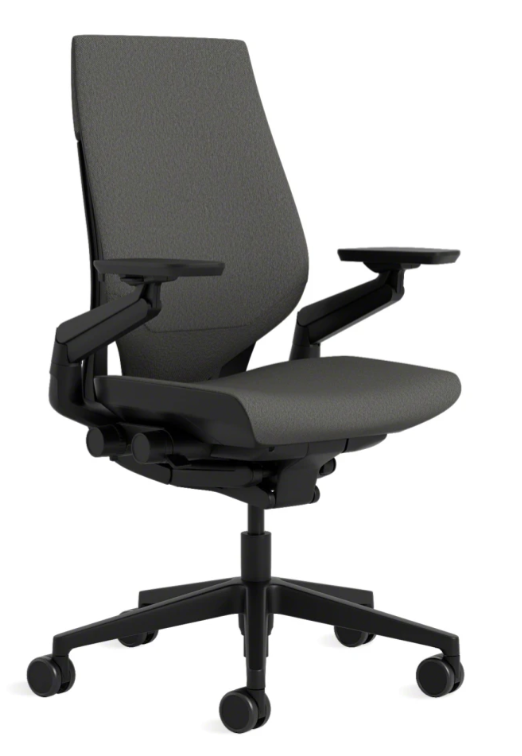 Black steelcase gesture office chair for back pain